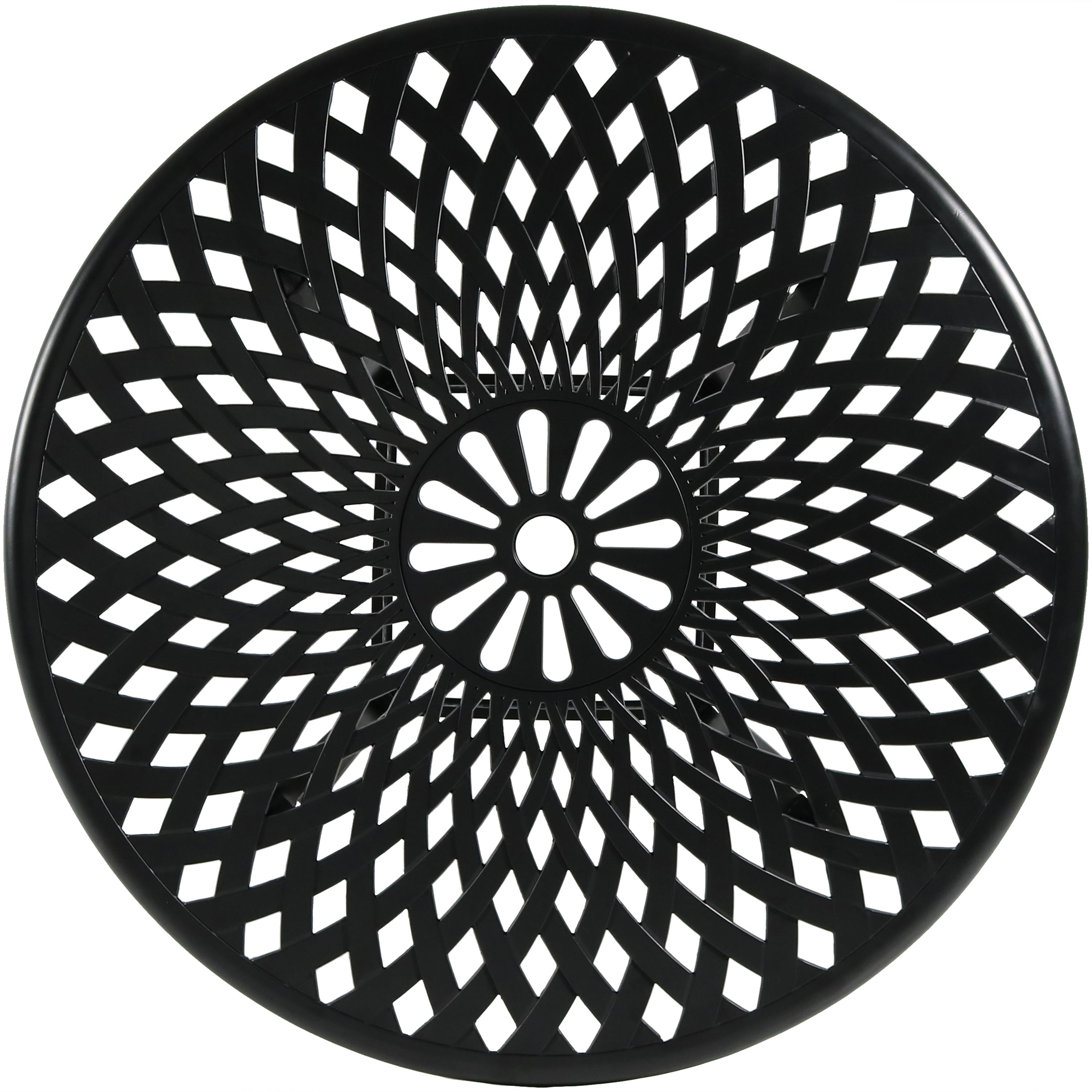 Sunnydaze Crossweave Cast Aluminum Round Patio Table 41