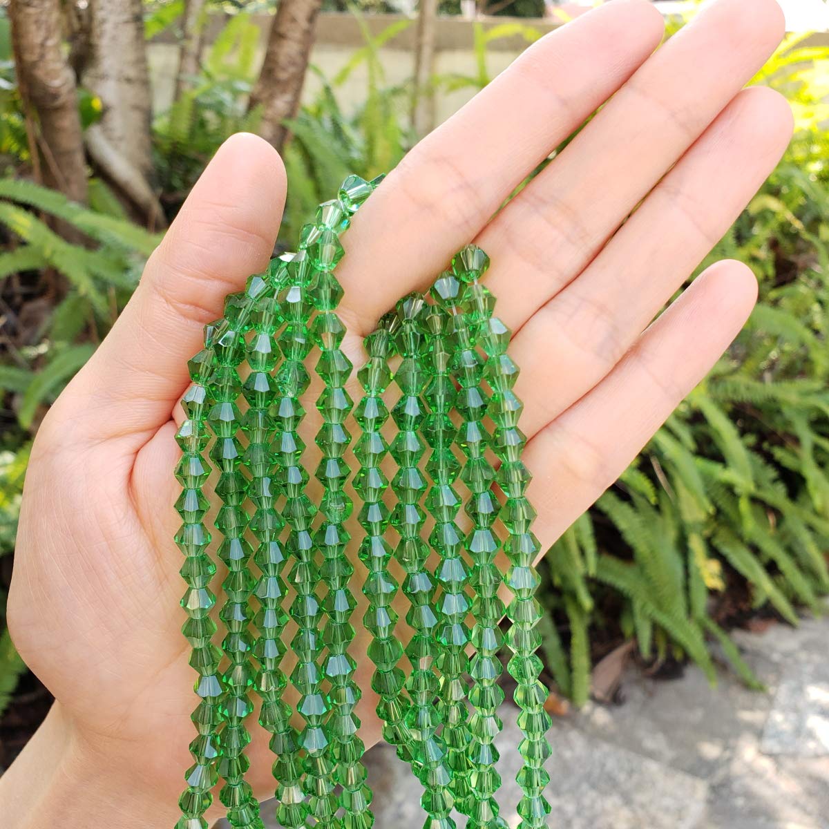 20 Strands Czech 6mm (0.24 Inch) Faceted Bicone Crystal Glass Loose Beads - Peridot Green Bulk Spacer Beads (860-920pcs) for DIY Jewelry Making, Bracelets, Necklaces & Craft Projects | High-Quality Czech Glass Beads for Jewelry Designers & Crafters