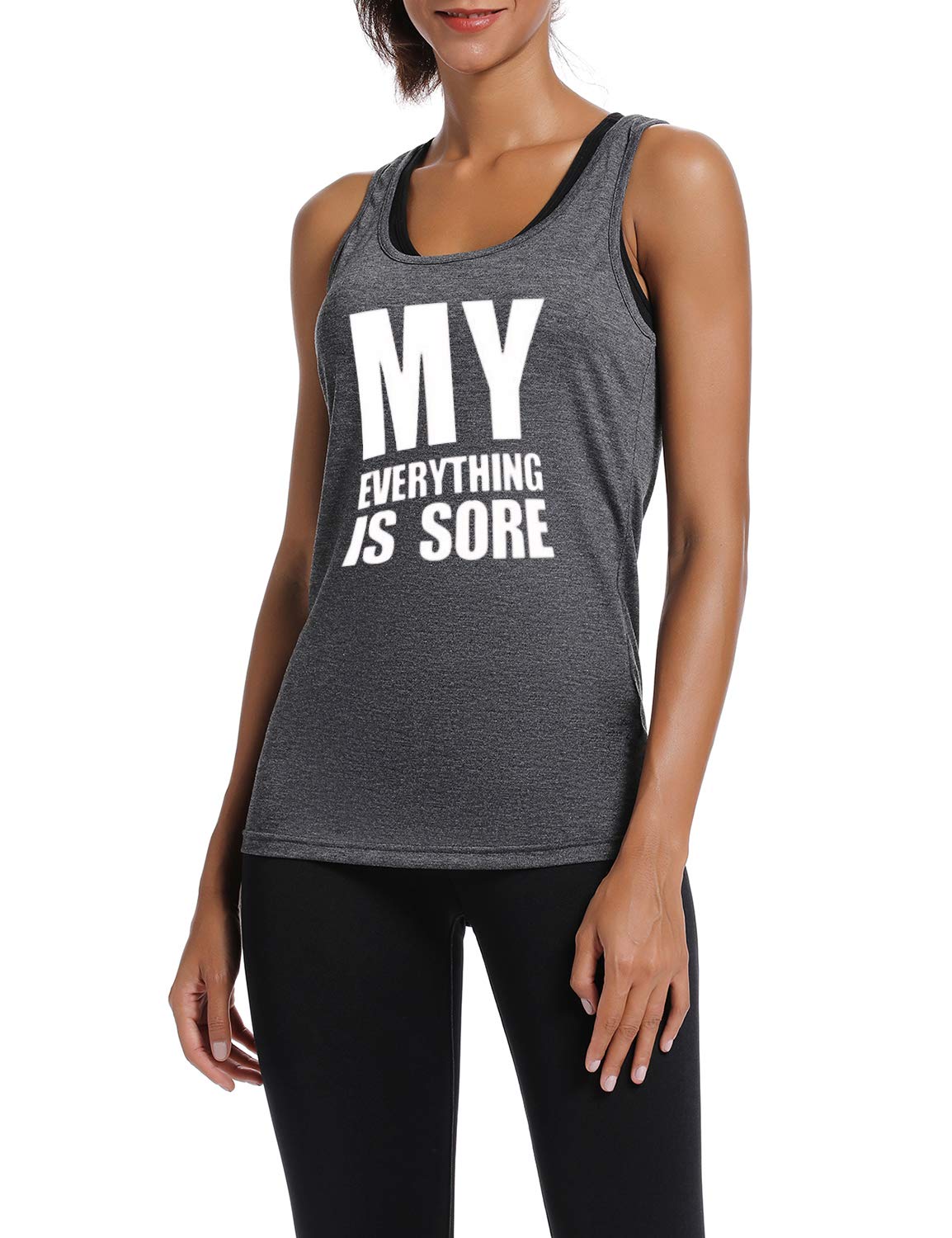 Funny Workout Tank Tops for Women - Sleeveless Racerback Gym Shirts with Motivational Sayings | Perfect for Fitness, Yoga & Running