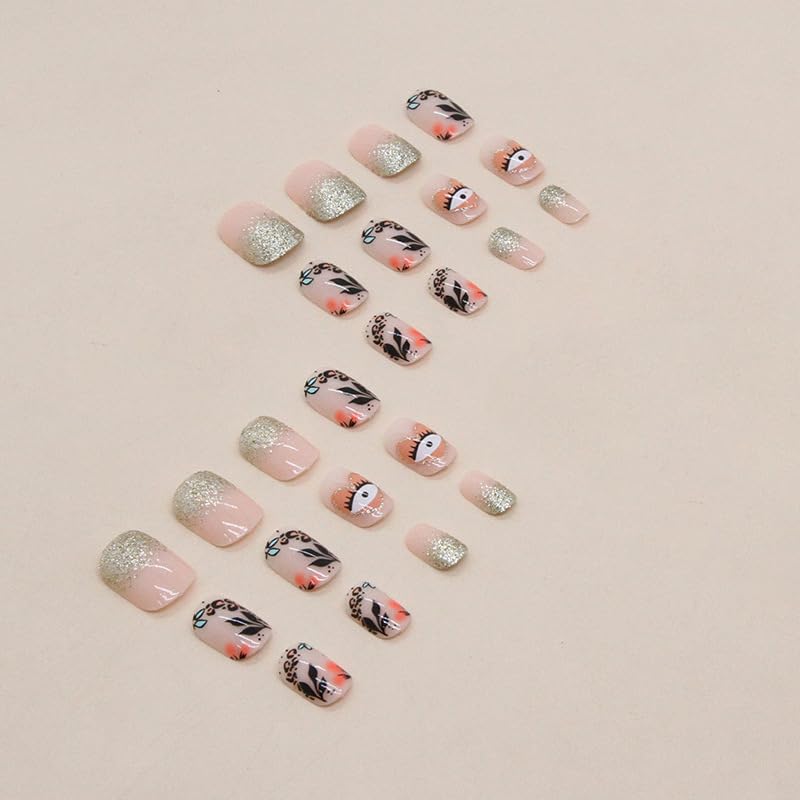 Buddy Jelly Trends Premium 24pcs Reusable Stick-on Nails Set - Easy Glue Tab Application, Unbreakable Fake Nails (BJT-JP727) | Perfect for Parties, Weddings & Daily Wear