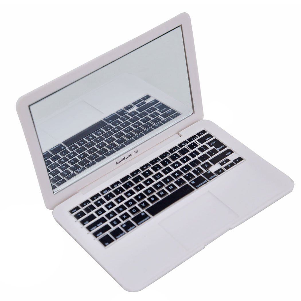 Ebuddy Mini Dollhouse Toy Cat Laptop - Tiny Fake Computer Mirror for Cats (White) | Interactive Pet Toy for Kittens & Small Pets
