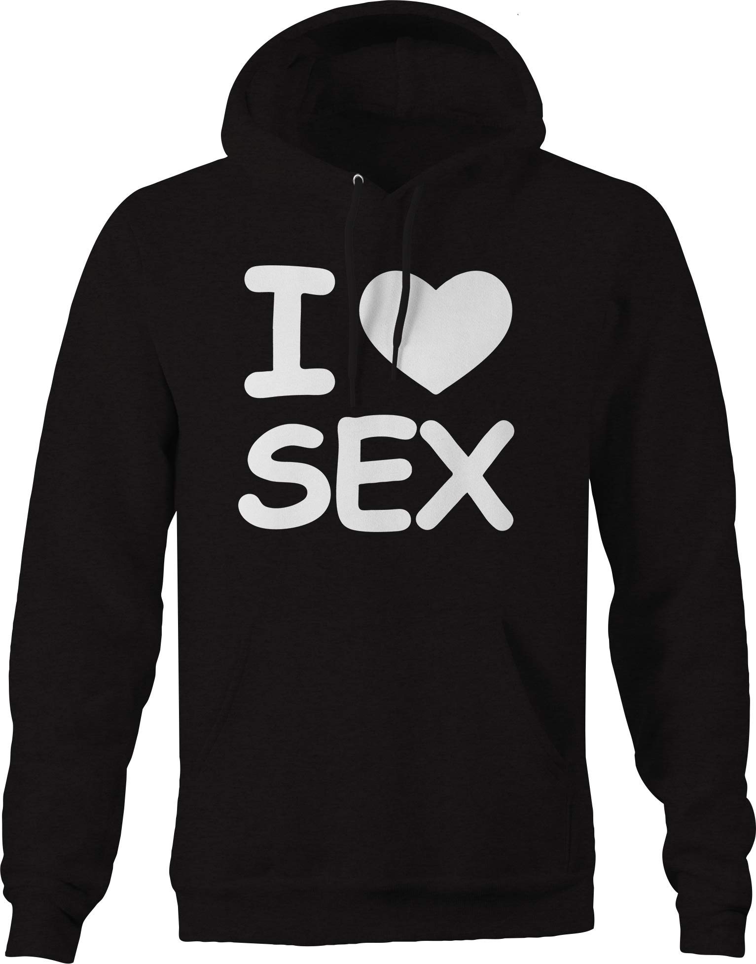 Men's 'I Love Sex' Black Hoodie - Trendy Streetwear for Casual Outfits & Urban Fashion