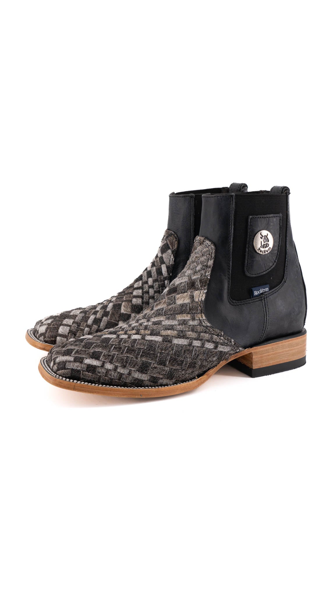 Men's Genuine Cowhide Leather Boots Size 7 - Square Toe Western Style Boots for Men | Durable Work Boots for Outdoor, Riding & Casual Wear