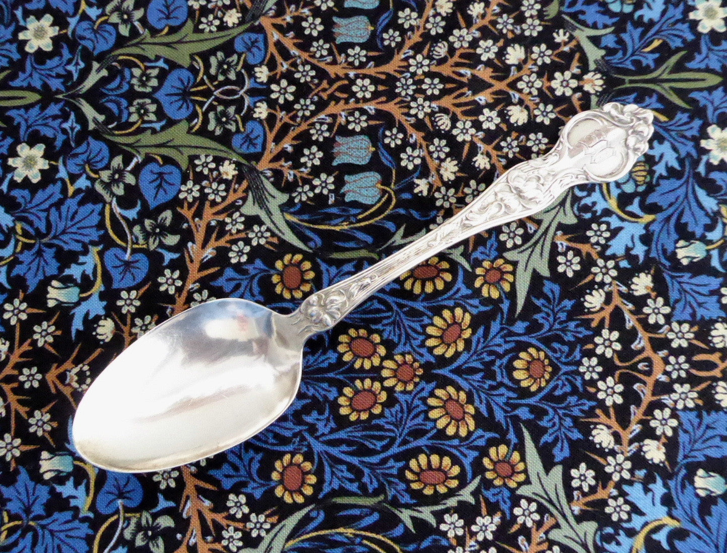 Antique Sterling Silver Spoon - R Wallace Violet 1904 Floral Monogram Gothic Design for Tea, Coffee & Collectibles | Elegant Tableware for Dining, Gift & Vintage Decor