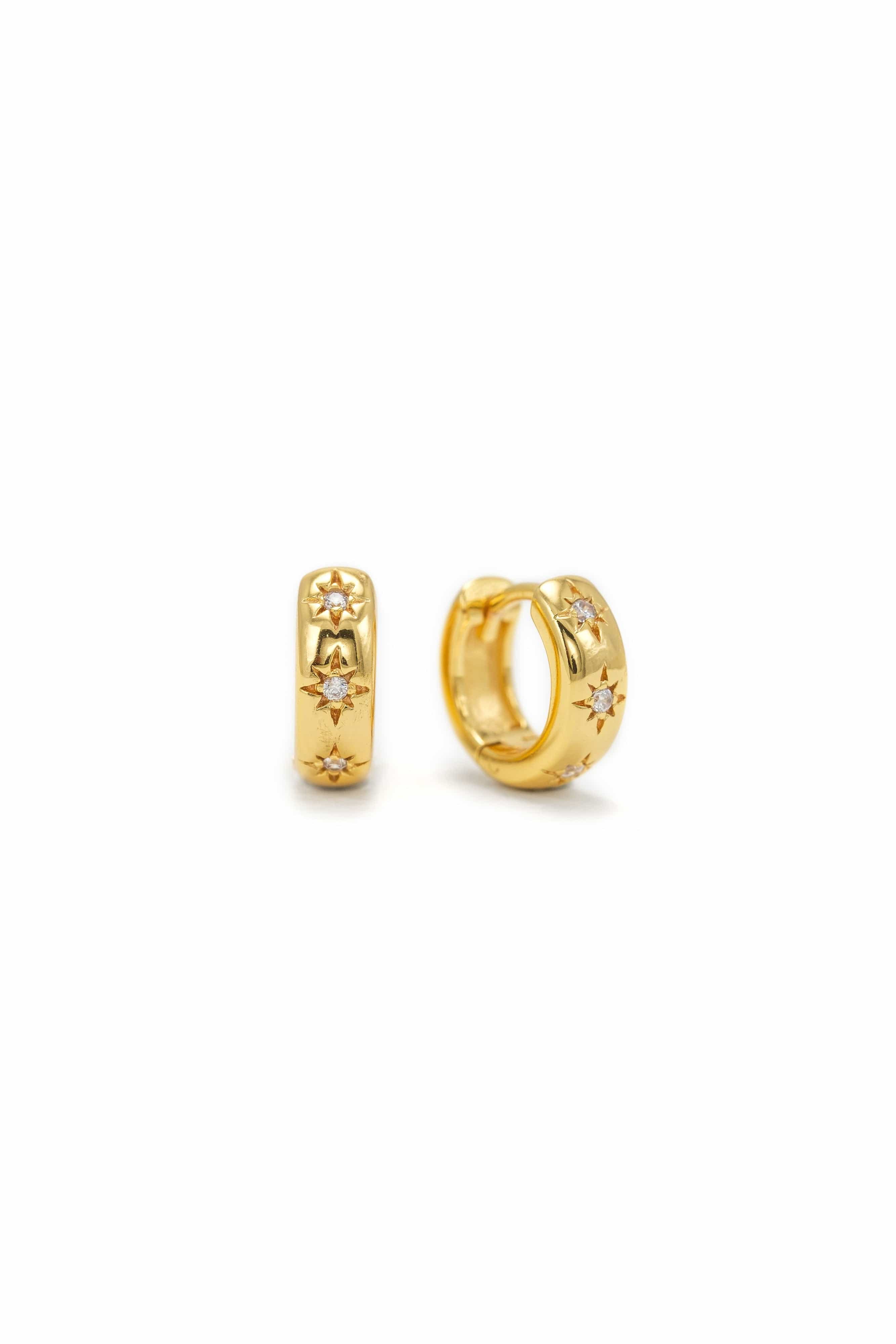 Sparkling Huggie Hoop Earrings for Women - 14K Gold Plated Small Hoop Earrings - Perfect for Everyday Wear, Parties & Gifts
