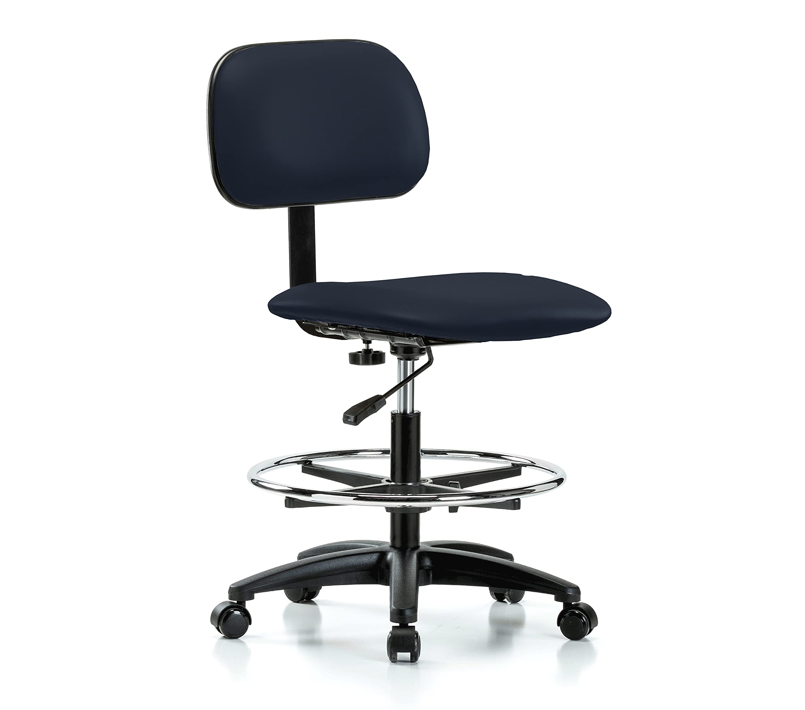 Adjustable Backrest Perch Lab Chair with Foot Ring | Medium Bench Height 20-27 Inches | Imperial Fabric | Perfect for Laboratories, Classrooms & Standing Desks