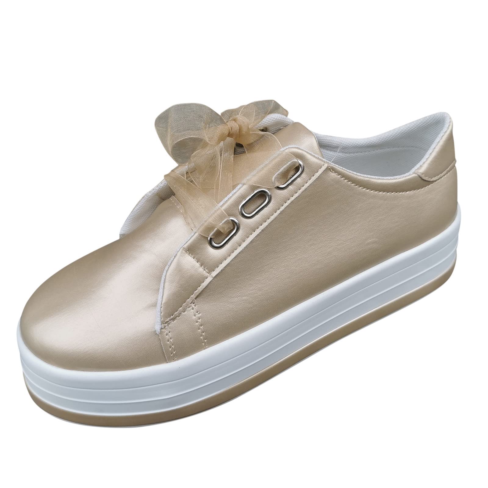 Women's Comfortable Canvas Slip-On Loafers with Lace-Up Design - Breathable Walking Shoes for Casual Outfits, Work & Travel | Wedge Sneakers & Slip-On Flats for Everyday Wear