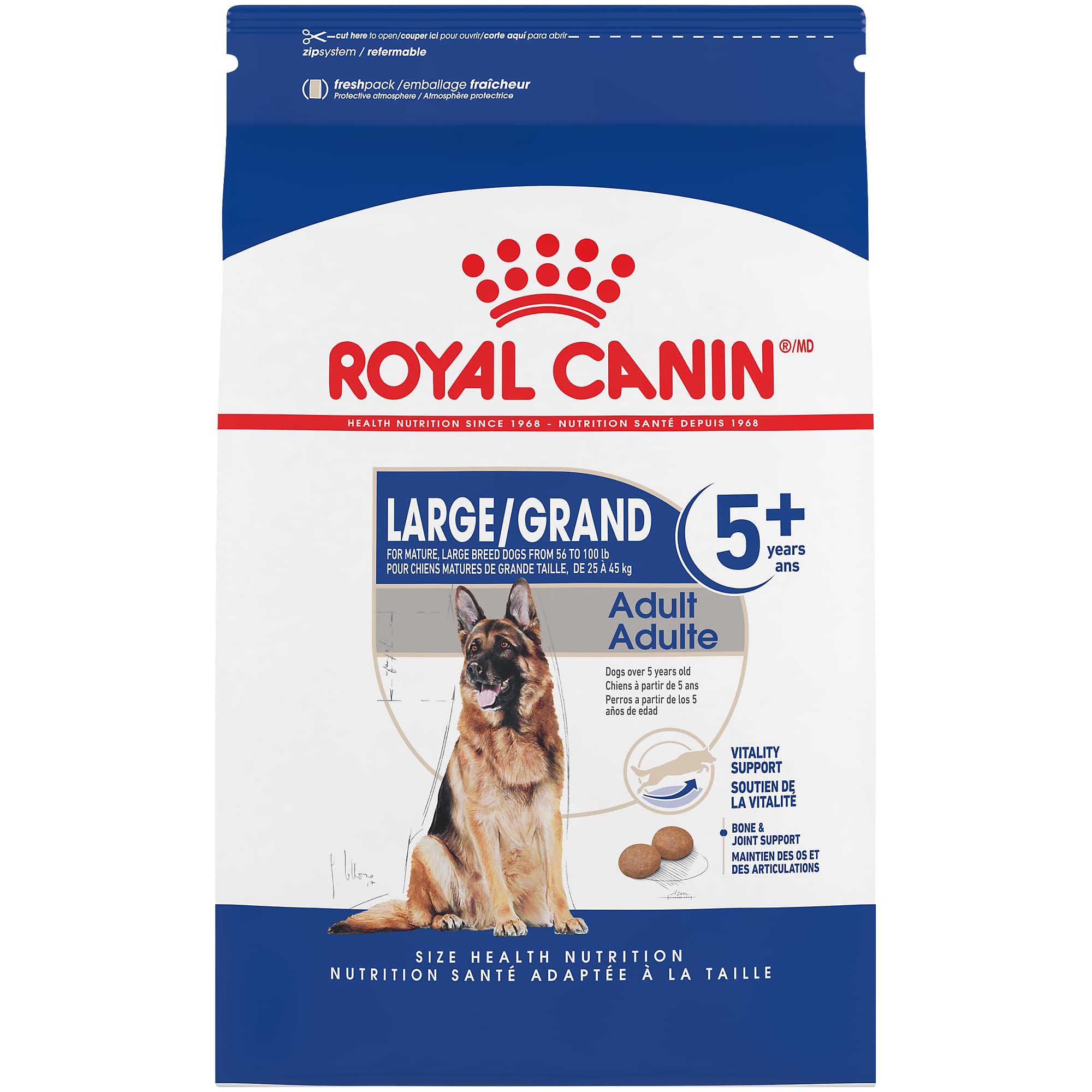 Royal Canin Size Health Nutrition Large Breed Dry Dog Food - Premium Kibble for Big Dogs, Supports Joint & Bone Health - Ideal for Active Large Breeds Like German Shepherds & Labradors