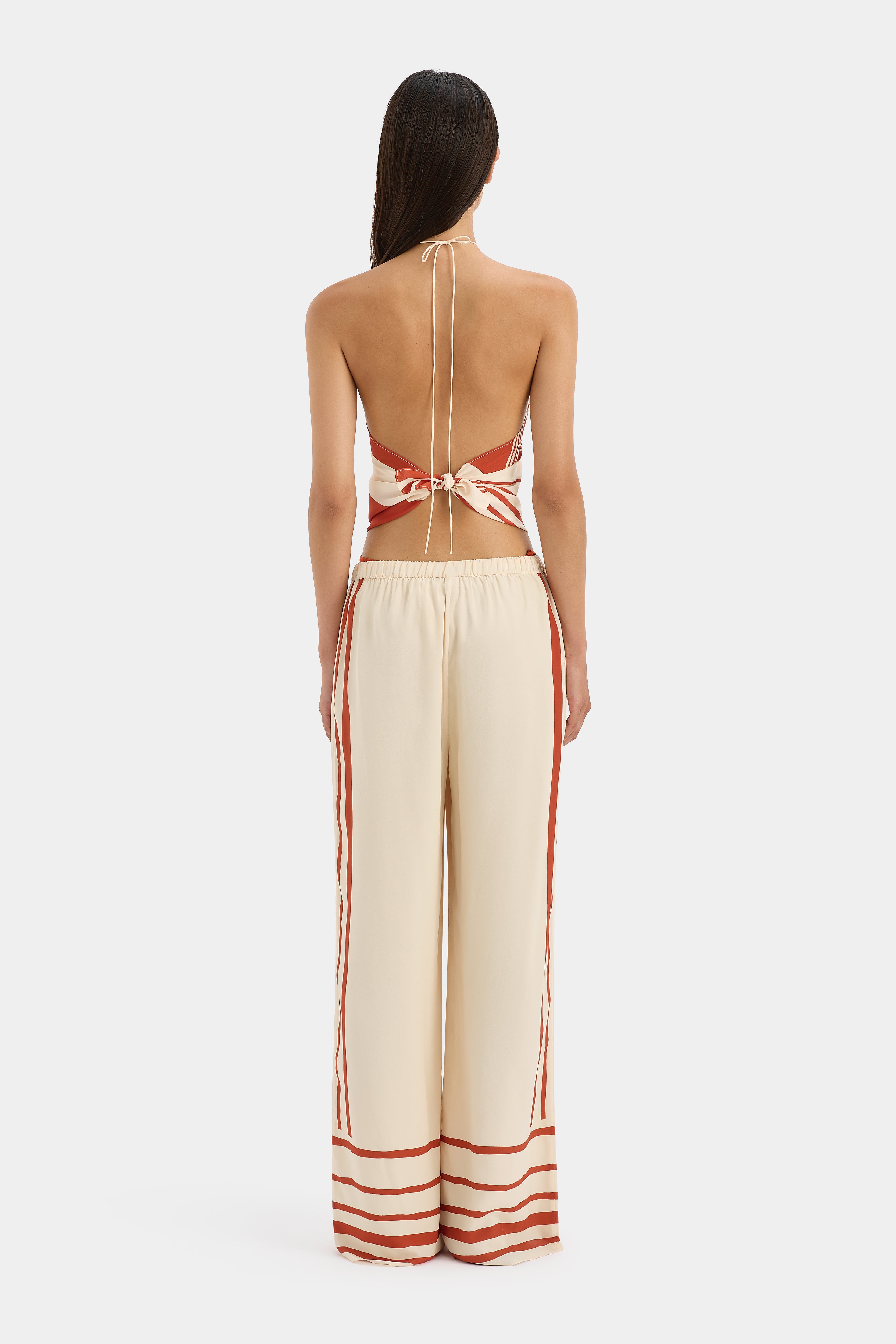 Calla Pant Hibiscus Stripe Floral Print Women's Pants - Perfect for Casual Wear, Summer Outfits, and Beach Vacations