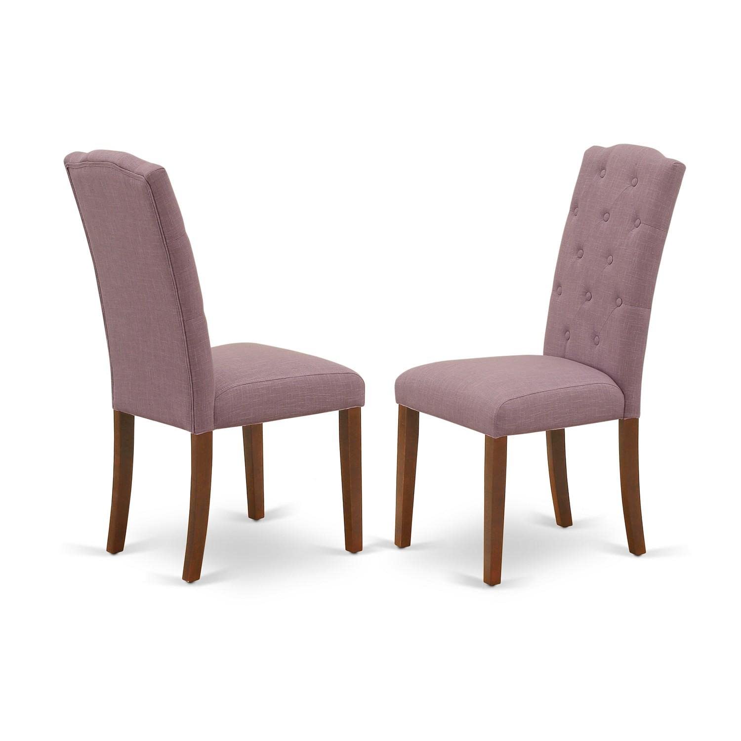 East West Furniture HLCE3-MAH-10 3-Piece Round Dining Set with Pedestal Table & 2 Upholstered Chairs, 42x42 Inch, Mahogany - Perfect for Small Spaces, Breakfast Nooks & Cozy Apartment Dining