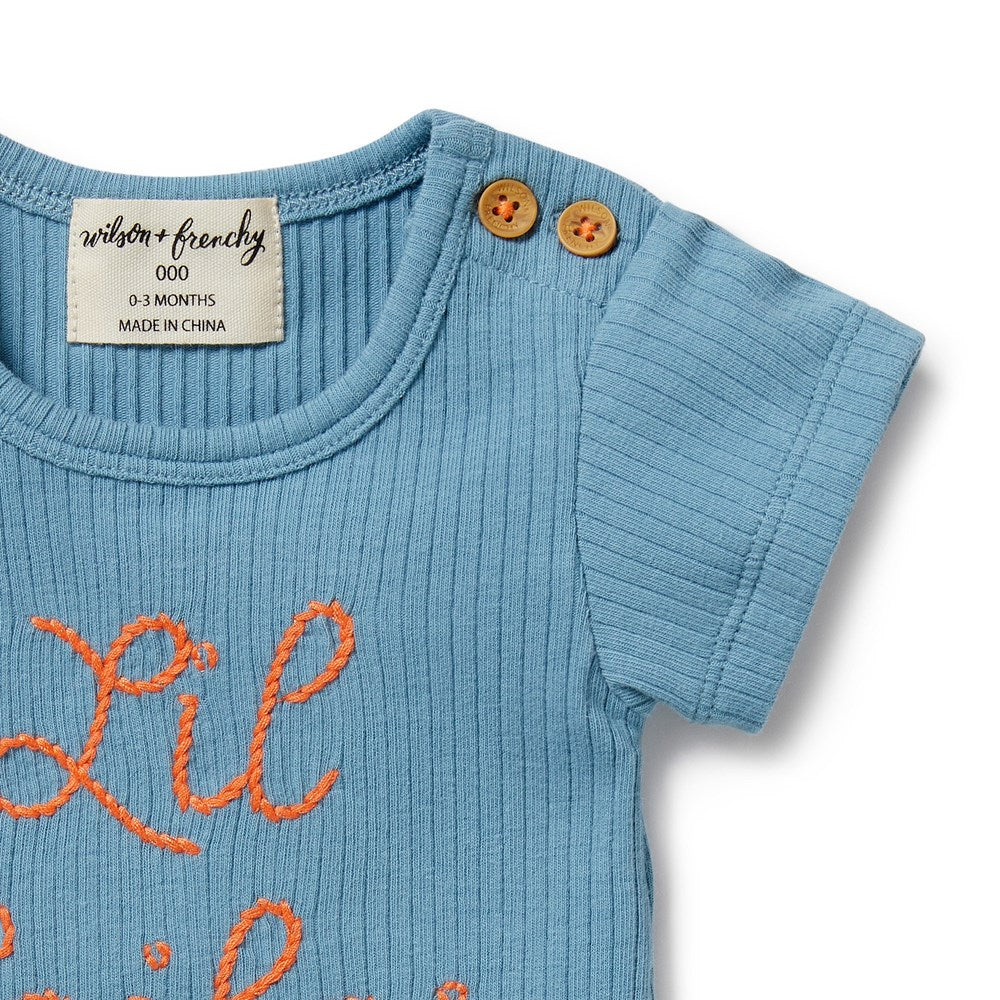 Lil Sailor Organic Cotton Ribbed Baby Tee - Soft & Breathable Infant T-Shirt for Boys & Girls - Perfect for Playtime, Outings & Family Photos