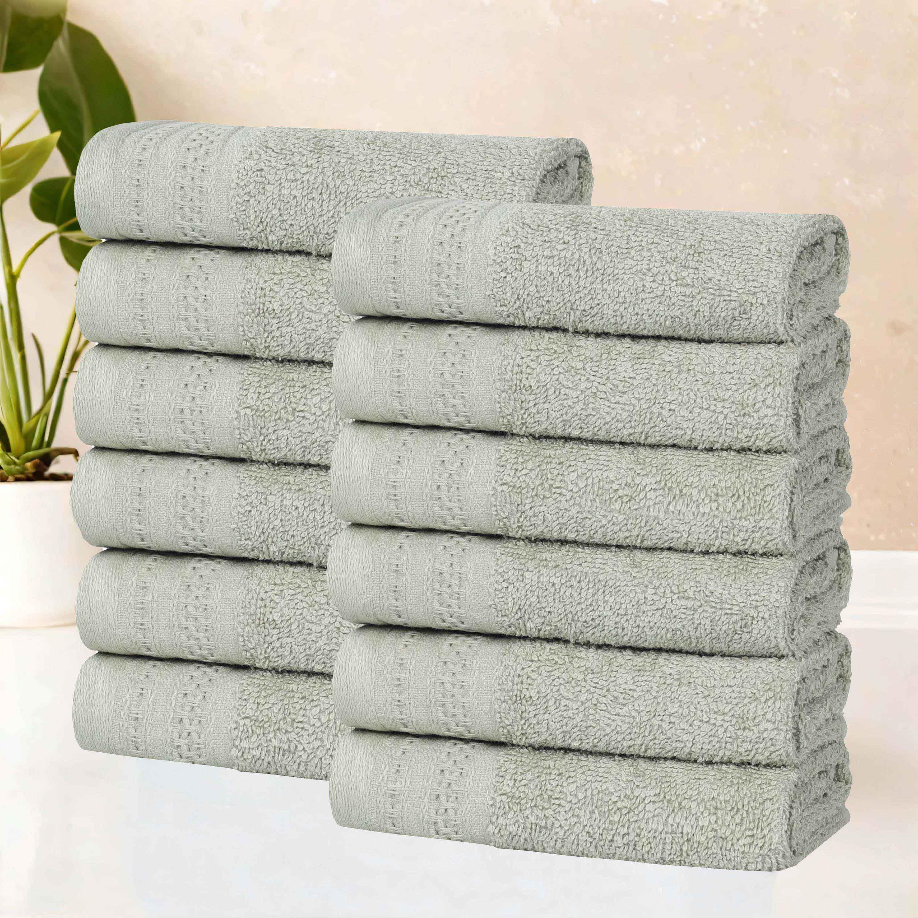 Premium Honeycomb Waffle Weave Cotton Face Towels - Ultra Soft & Absorbent Bath Towel Set of 12 for Spa, Gym, Travel & Luxury Home Use