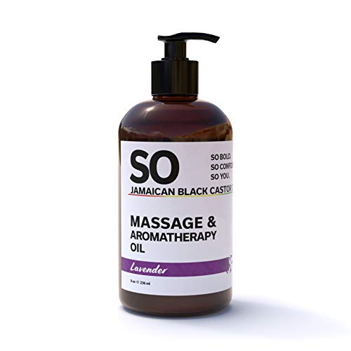SO Jamaican Black Castor Oil with Lavender - 8oz Natural Hair & Skin Moisturizer for All Skin Types | Aromatherapy Massage Oil for Relaxation & Scalp Treatment | Perfect for Daily Hydration & Spa Nights