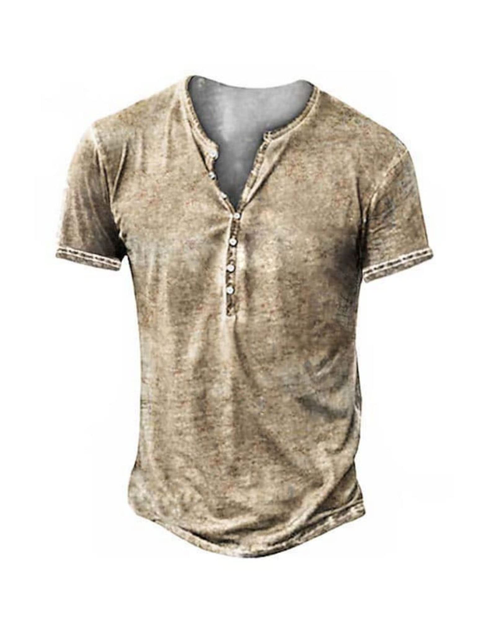 Distressed Henley Shirts for Men - Vintage Short Sleeve Button Down Tee | Casual Washed Cotton Shirt | Perfect for Streetwear, Weekend Outings & Music Festivals