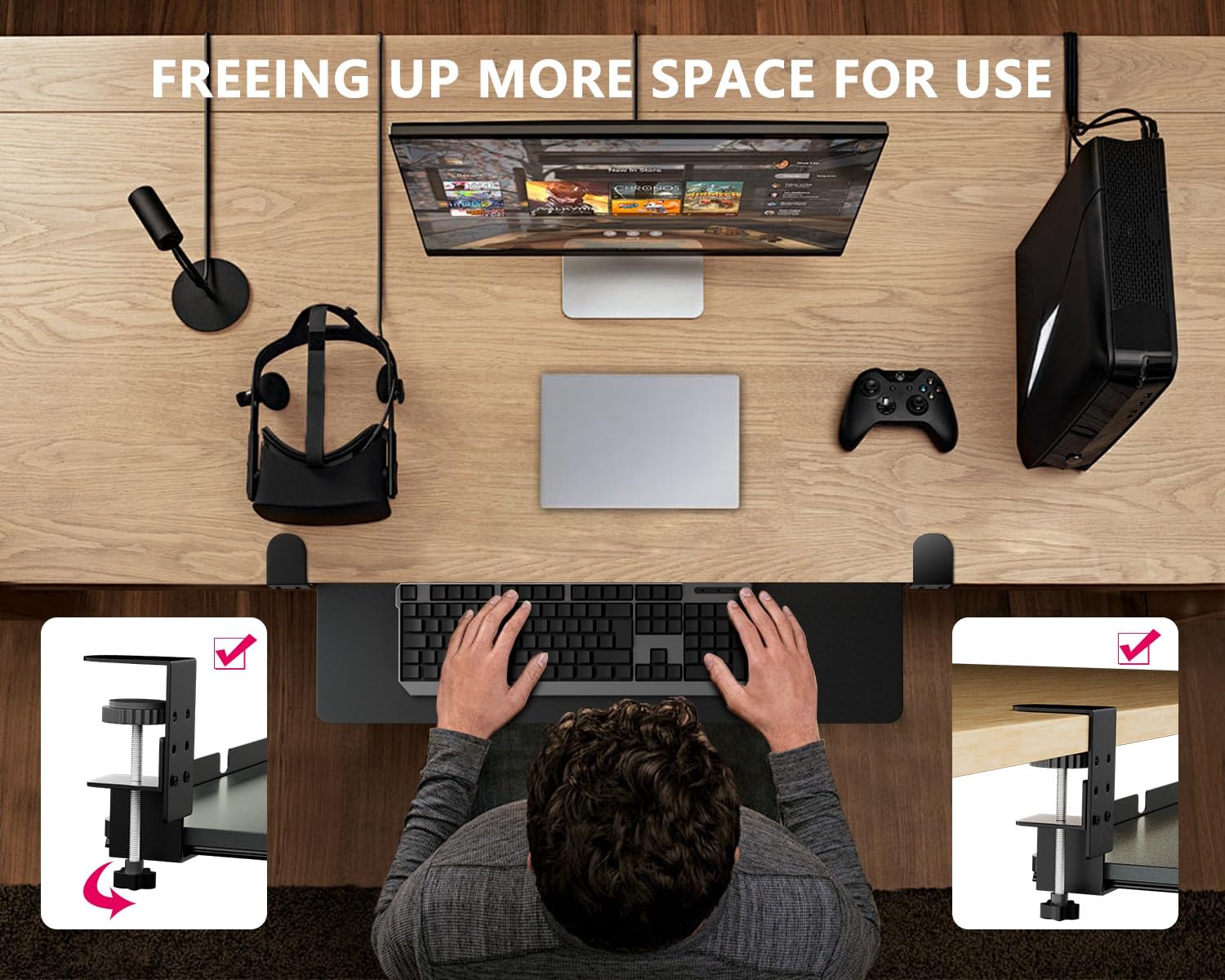 Adjustable Under Desk Keyboard Tray 29.5