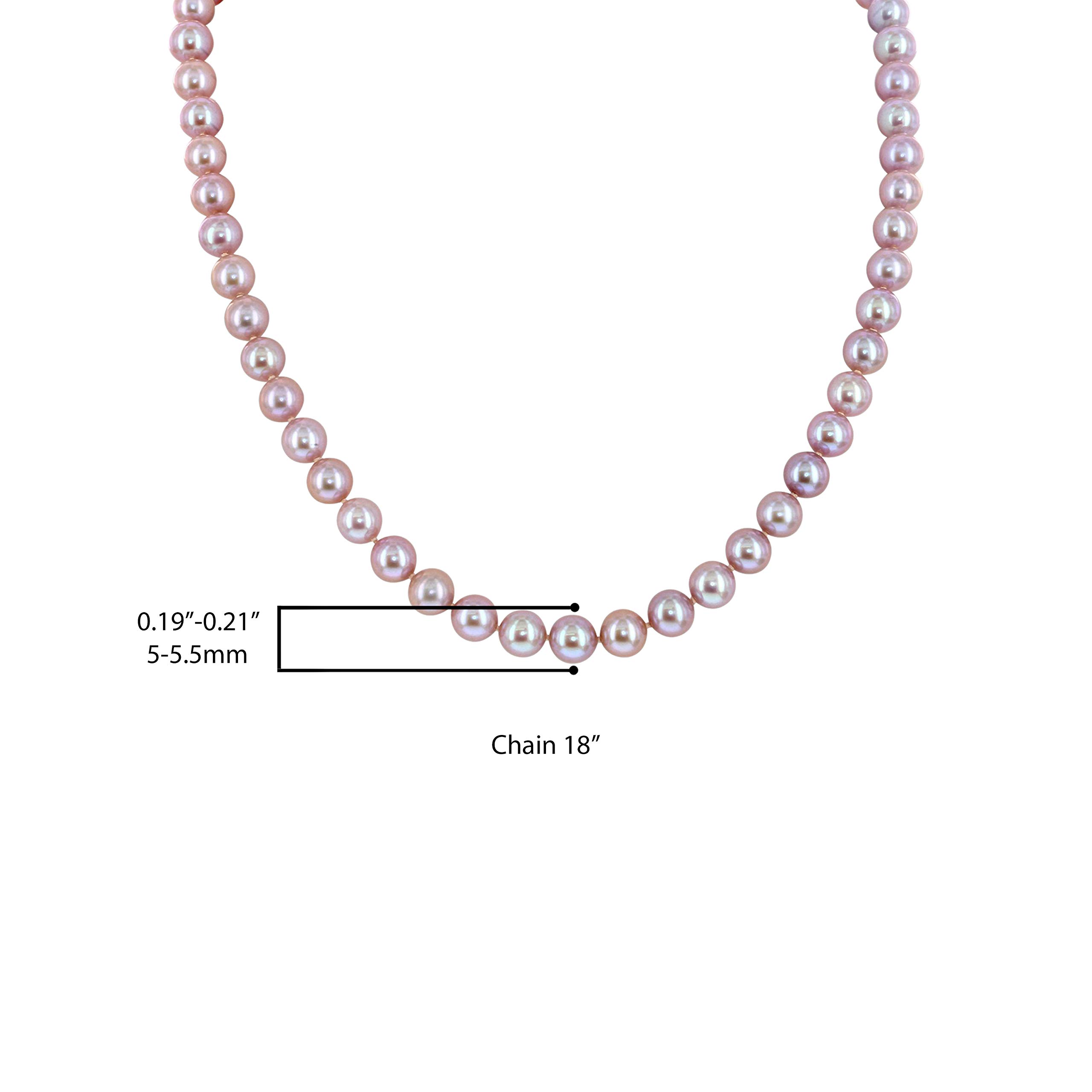 AAA Pink Freshwater Cultured Pearl Necklace - .925 Sterling Silver 18