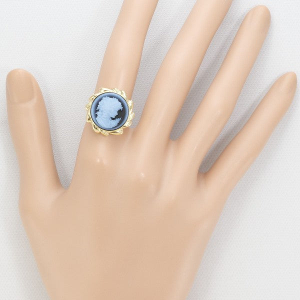18K Yellow Gold Stone Cameo Ring - Vintage Elegant Jewelry for Women, Handmade Cameo Pendant Ring - Perfect for Weddings, Anniversaries & Special Occasions