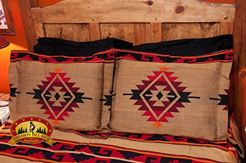 Western Ranch Blanket Bedspread - Yavapai Pattern Queen Size Southwestern Throw for Bed, Couch & Outdoor Use - Cozy Warm Decor for Cabin, RV & Camping