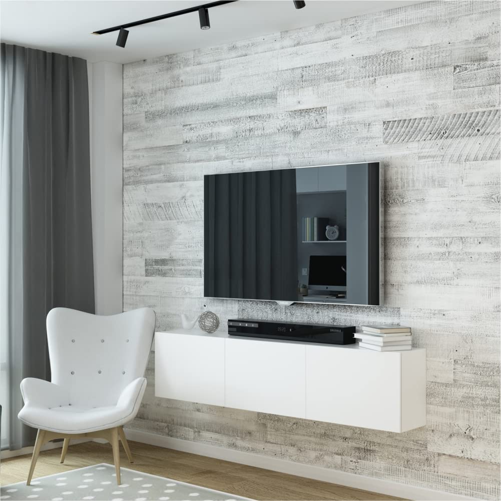 **Distressed White Reclaimed Barnwood Planks - 47