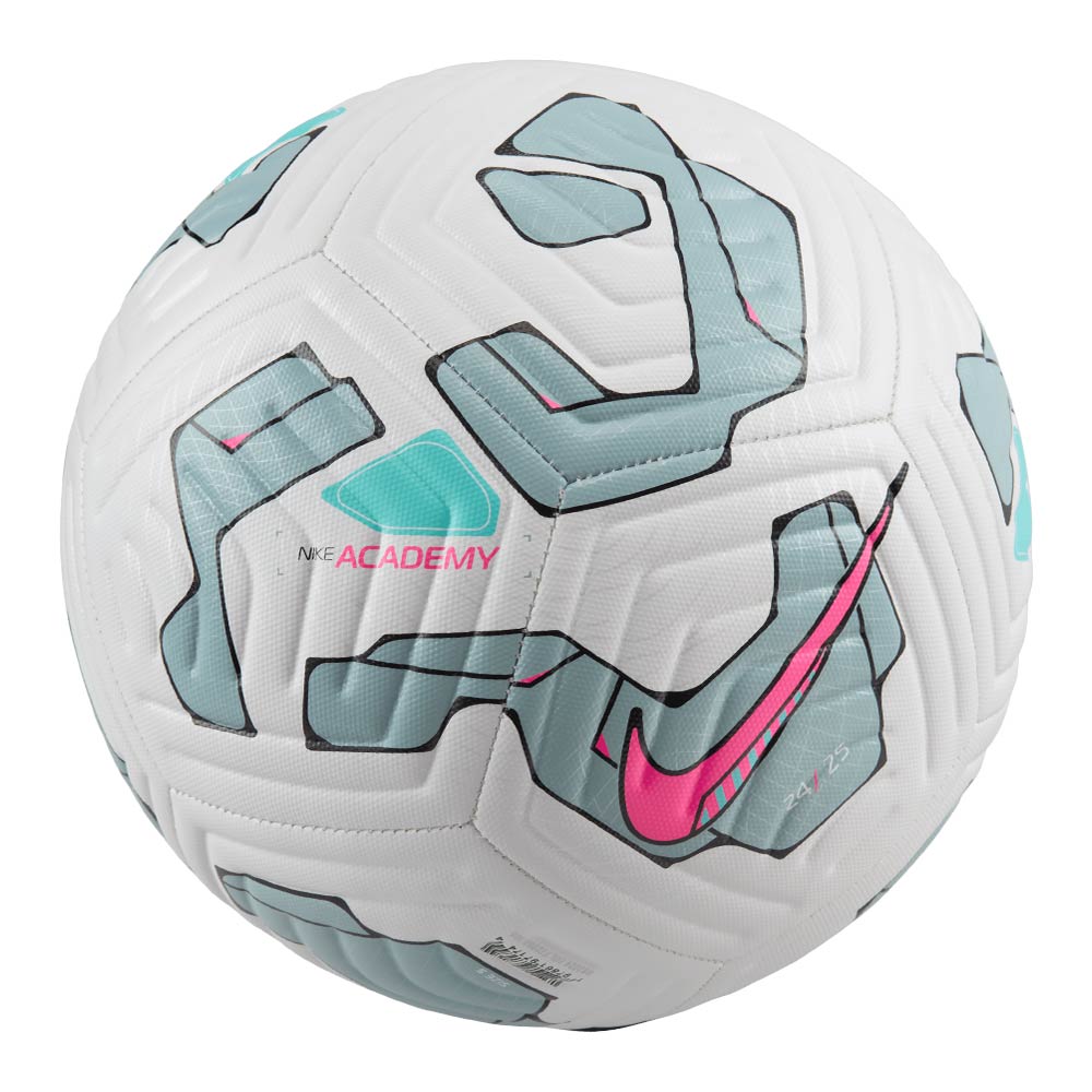Nike Academy Football Soccer Ball - White/Ocean Cube/Pink Blast - Official Size 5 for Training & Matches - Perfect for Youth & Adult Players
