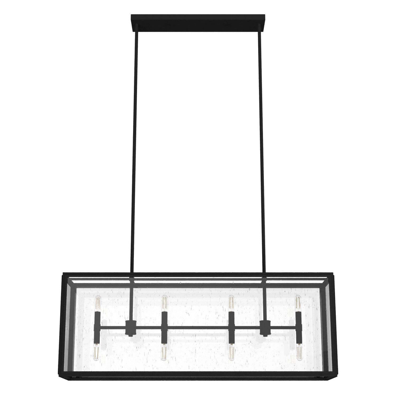 Felippe 8-Light Modern Linear Chandelier - Sleek Crystal Glass Pendant Lighting Fixture for Dining Room, Kitchen Island, and Living Room Decor