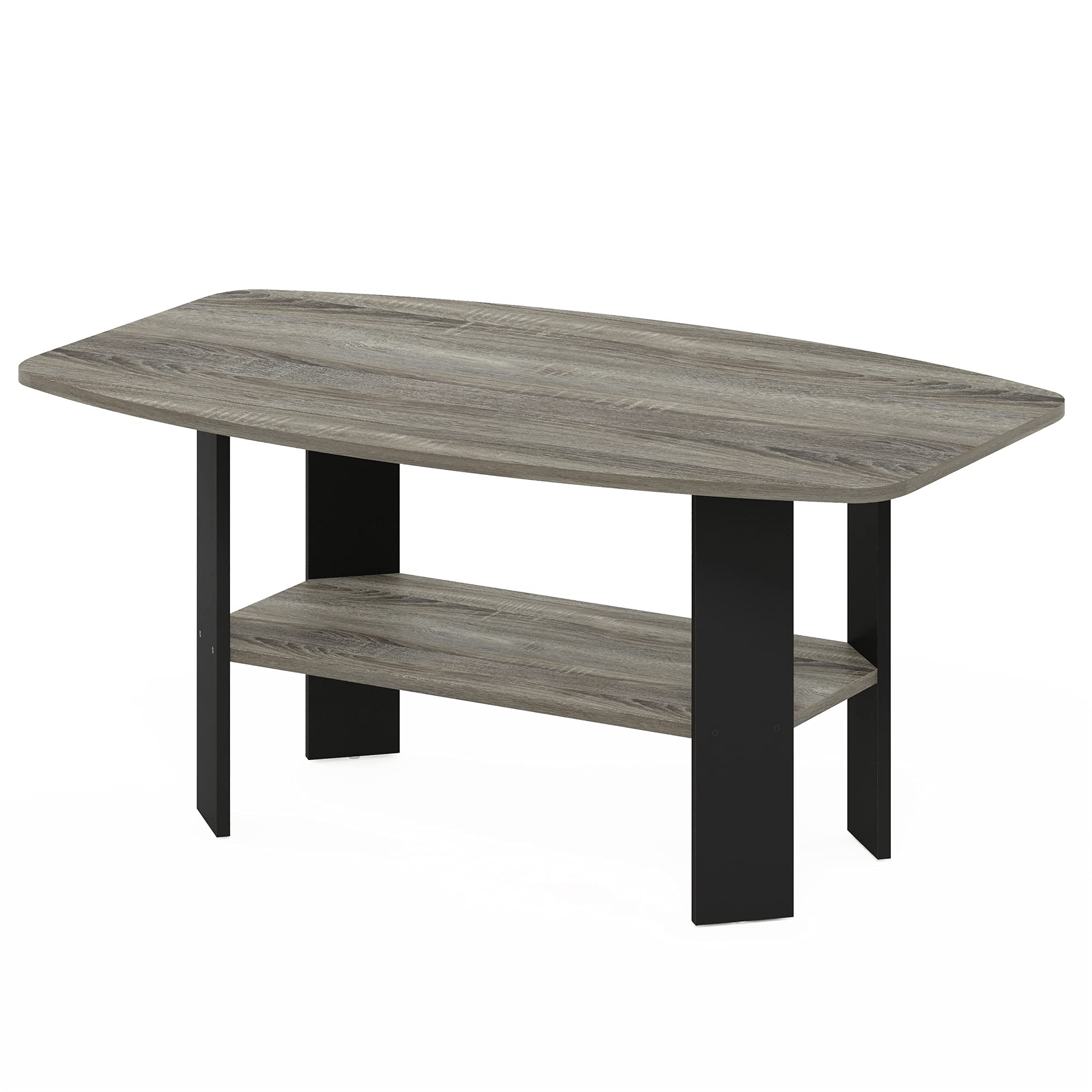 Furinno Entertainment Stand and Coffee Table Bundle - Stylish TV Stand with Storage Shelf & Modern Living Room Furniture Set for Home Theater & Living Space