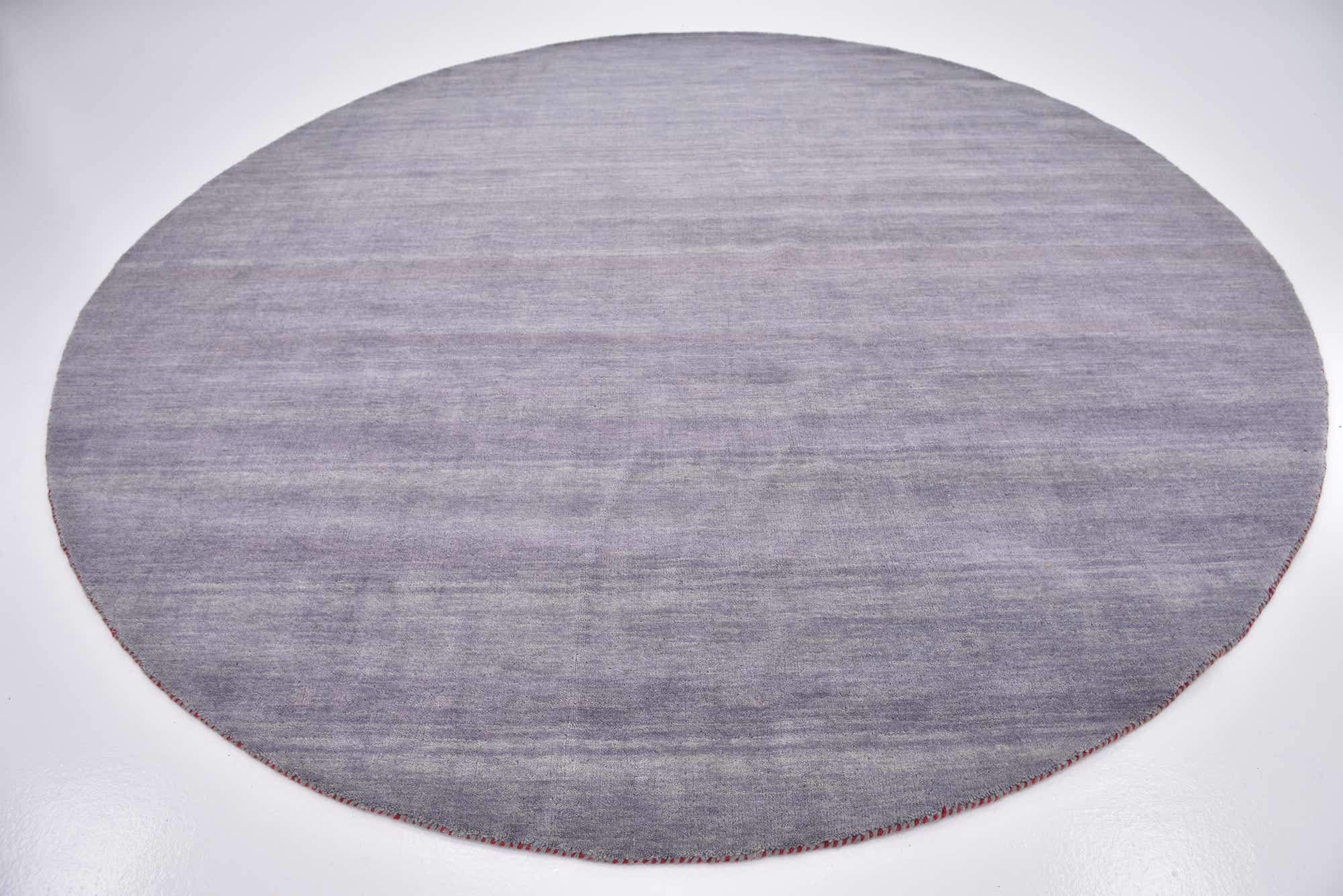 Unique Loom Solid Gava Collection 100% Natural Twisted Wool Modern Gray Round Area Rug 9' x 9' - Soft & Durable for Living Room, Bedroom, or Office Decor