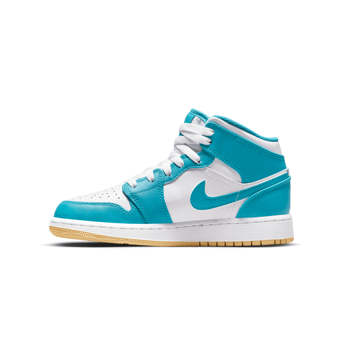 Kids Air Jordan 1 Mid 'Aquatone' Sneakers - Light Blue & White Basketball Shoes for Boys & Girls - Perfect for School, Sports & Casual Wear