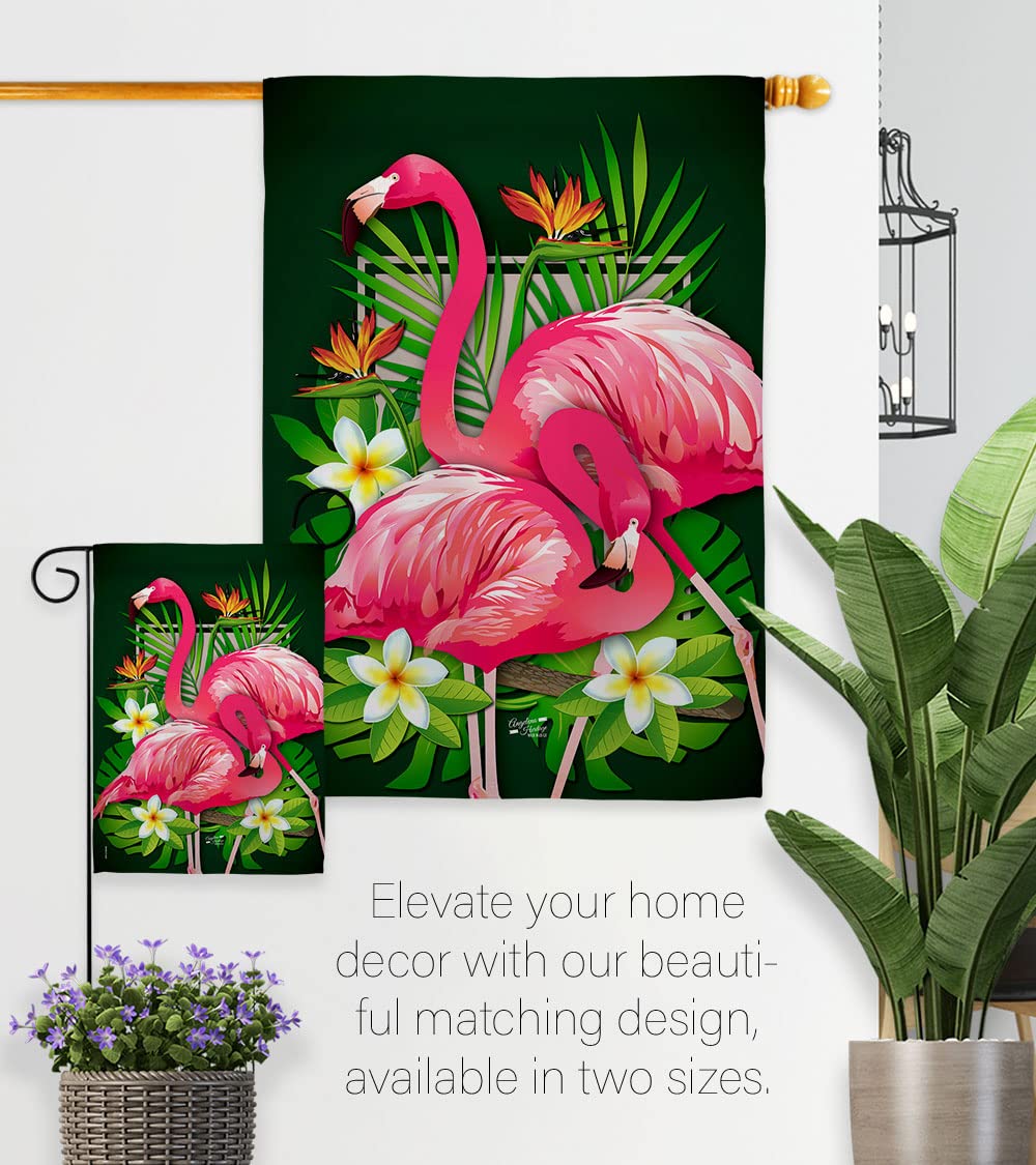 Tropical Flamingo Garden Flag - 13