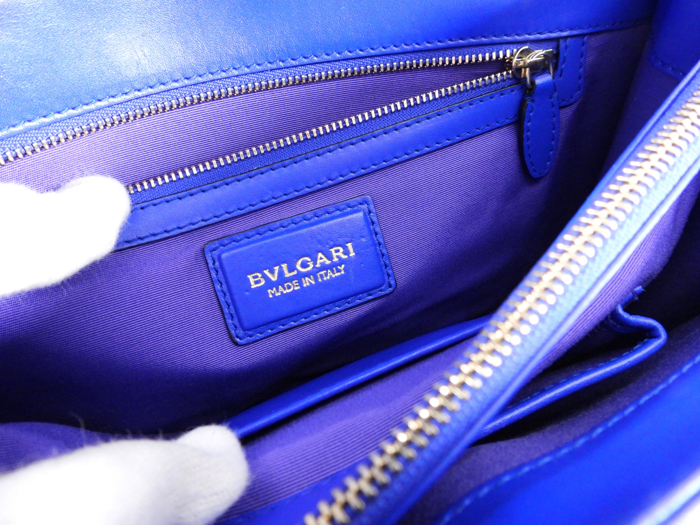 Bvlgari Serpenti Forever Flap Bag in Cobalt Blue Leather - Luxury Designer Handbag for Women, Perfect for Evening Events & Special Occasions