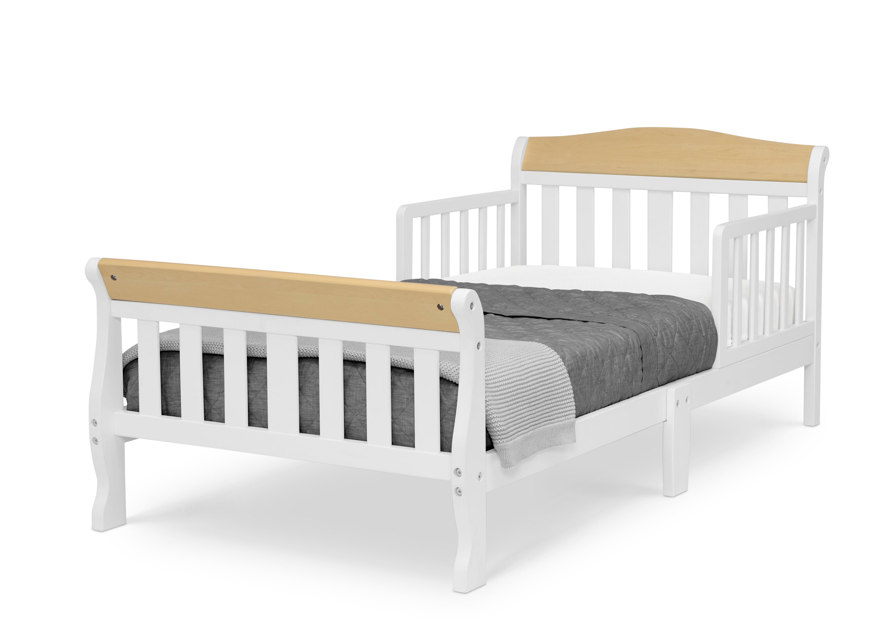 Canton Toddler Bed for Kids - Safe & Comfortable Wooden Toddler Bed with Guardrails | Perfect for Nursery, Daycare & Transitioning from Crib to Big Kid Bed