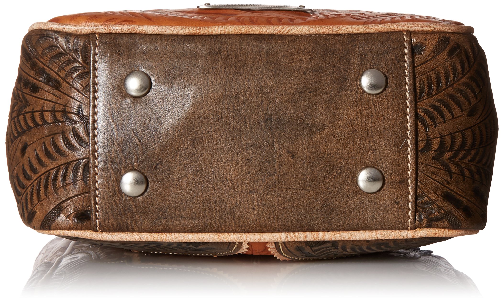 American West Leather Desert Wildflower Tote Bag - Golden Tan Crossbody Purse for Women, Boho Chic Handbag for Travel, Shopping & Everyday Use