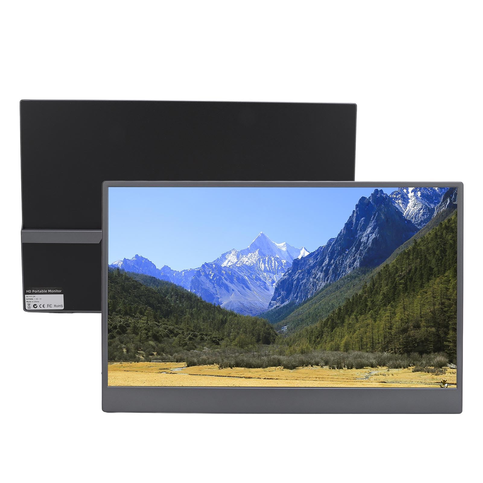 15.6 Inch Portable Monitor - 1920x1080 FHD IPS Screen, 60Hz Refresh Rate, Built-in Speakers, External Display for Laptop/PC - Perfect for Business Travel, Gaming & Home Office Setup