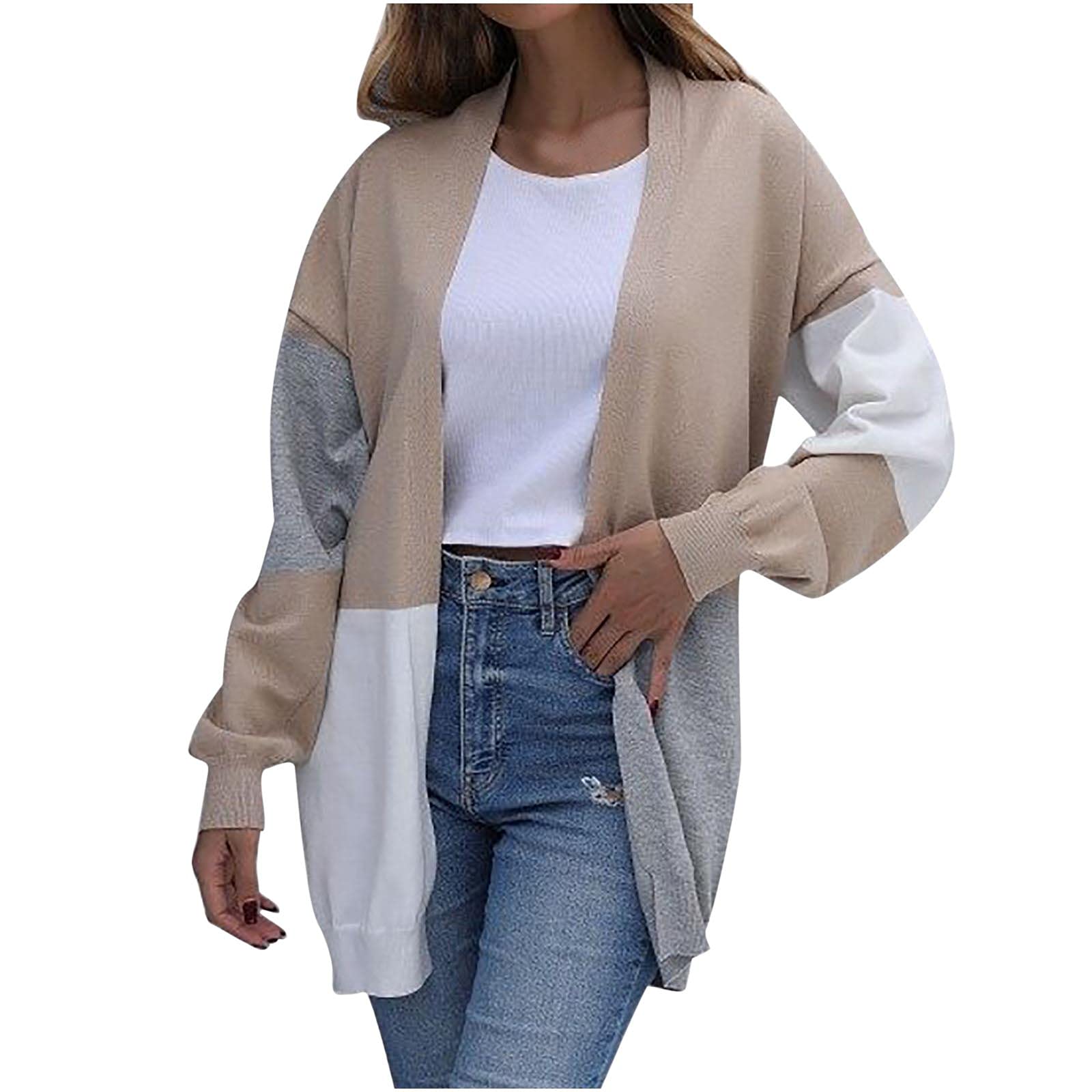 Miximx Women's Long Sleeve Hollow Out Loose Fit Casual Jacket - Fall Overcoat Tops for Women | Perfect for Office Wear, Date Nights & Autumn Layering