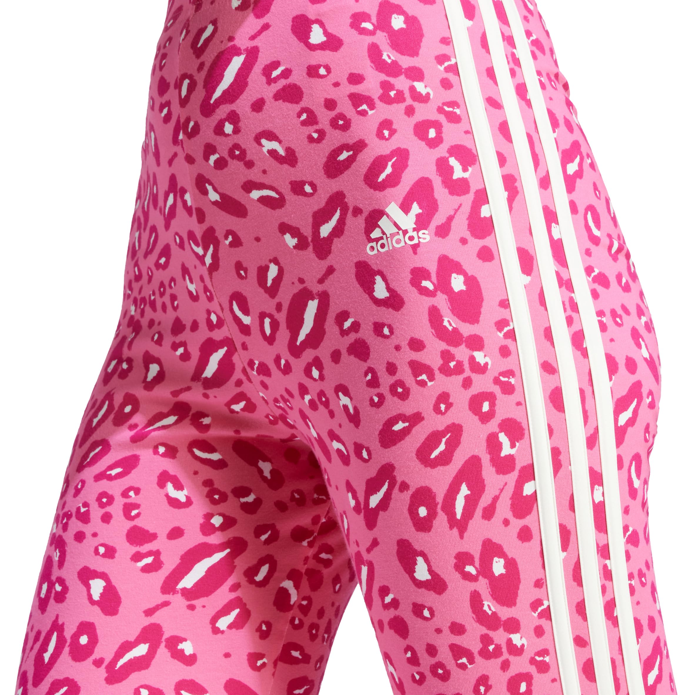 Adidas Essentials 3-Stripes Animal Print Women's Yoga Leggings - High Waisted Workout Pants for Running, Gym & Lounge Wear