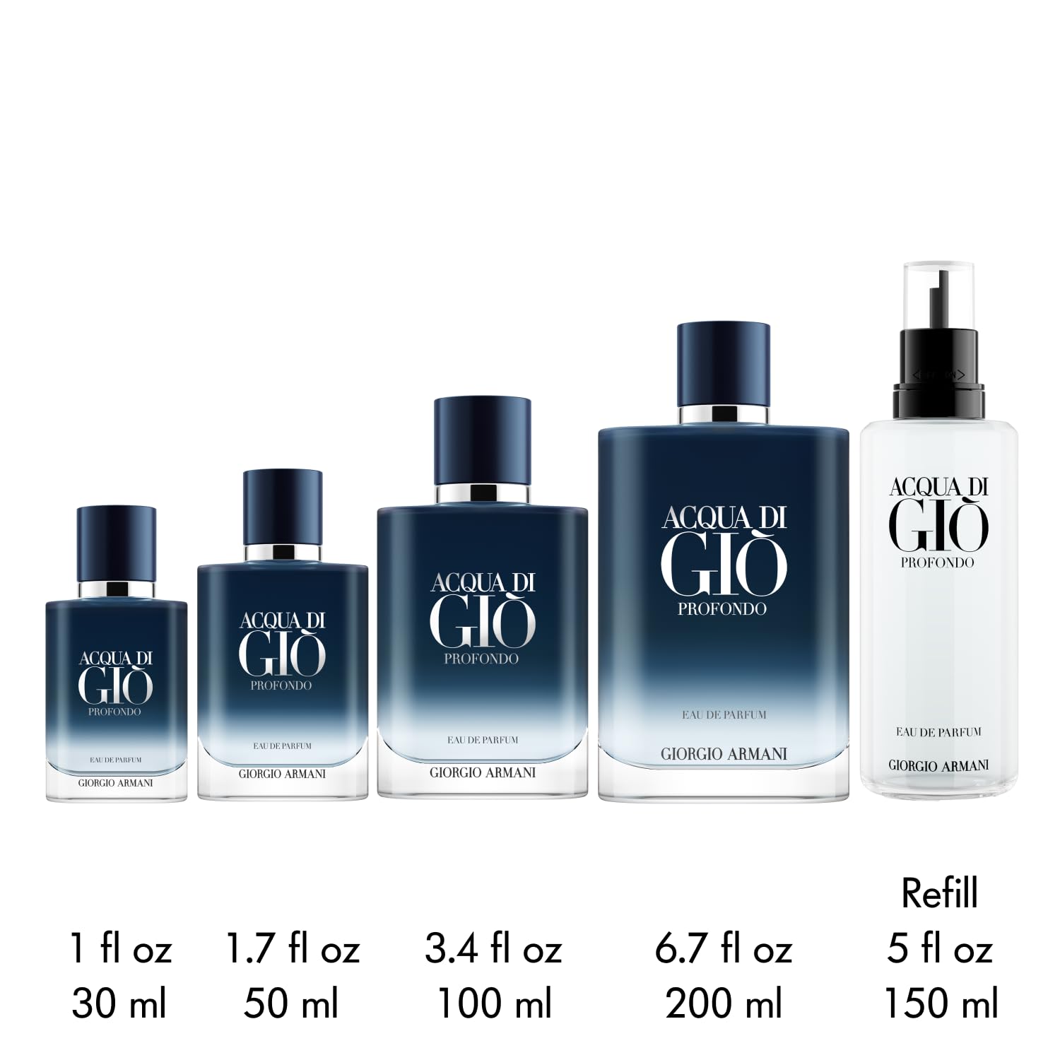 Armani Beauty Acqua di Giò Profondo Eau de Parfum for Men - Fresh Aromatic Cologne with Mandarin, Lavender & Cedarwood Notes - Perfect for Daily Wear, Office & Special Occasions