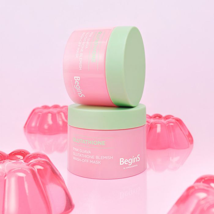 JUNG SAEM MOOL Pink Guava Glutathione Brightening Wash Off Mask 90g - Korean Skincare for Dark Spots & Blemishes (Free 5ml Spot Cream) - Perfect for Nighttime Routine & Glowing Skin