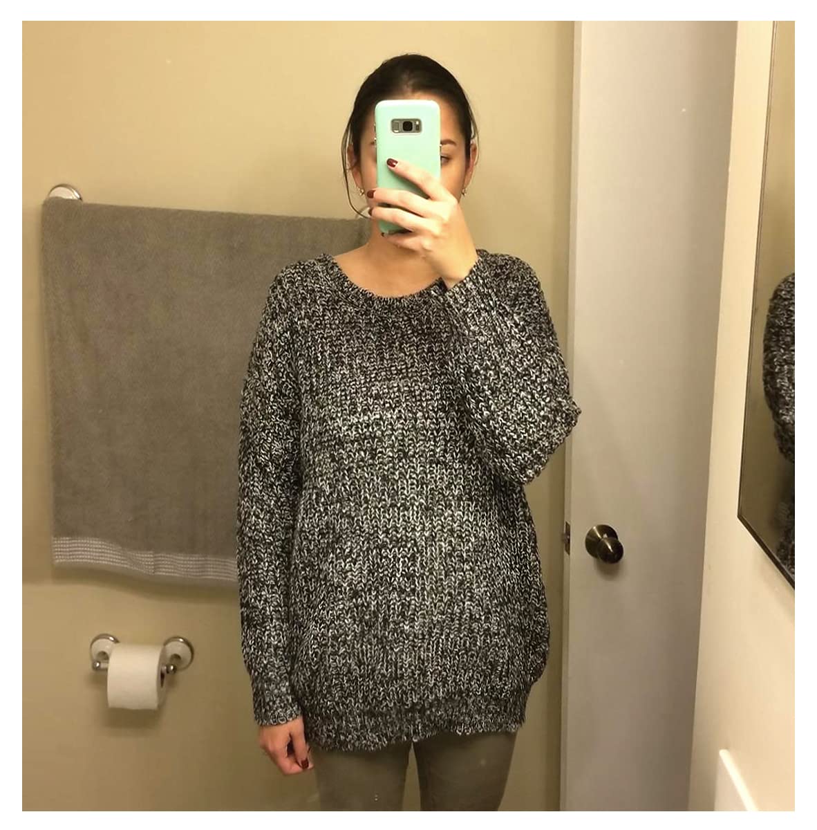 ARJOSA Women's Oversized Knit Sweater - Fall Crew Neck Pullover Long Sleeve Tunic Top for Casual Wear, Office & Date Nights