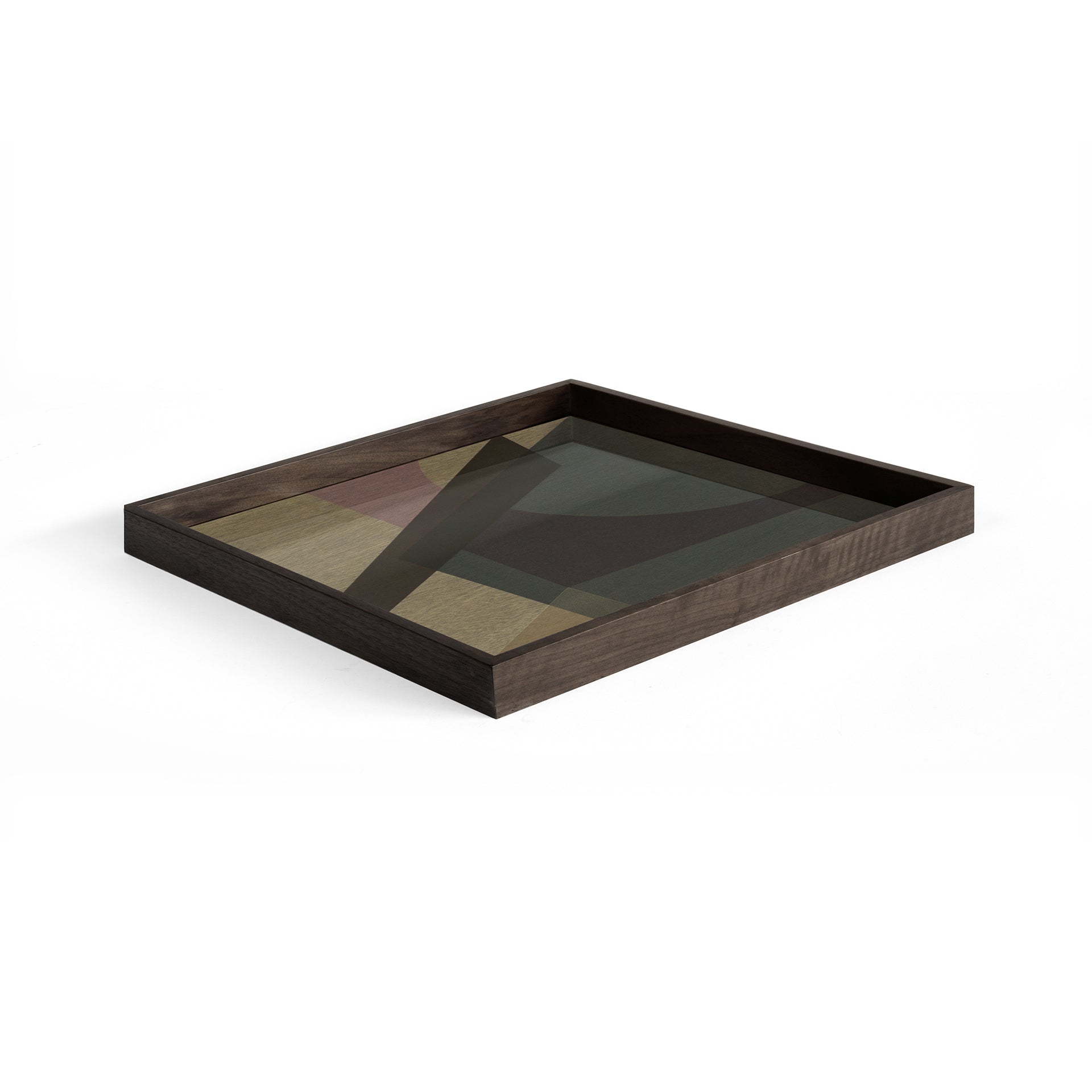 Black Angle Glass Tray - Elegant Serving Tray for Dining, Coffee, or Bathroom Decor | Perfect for Entertaining, Breakfast in Bed, or Vanity Organizer