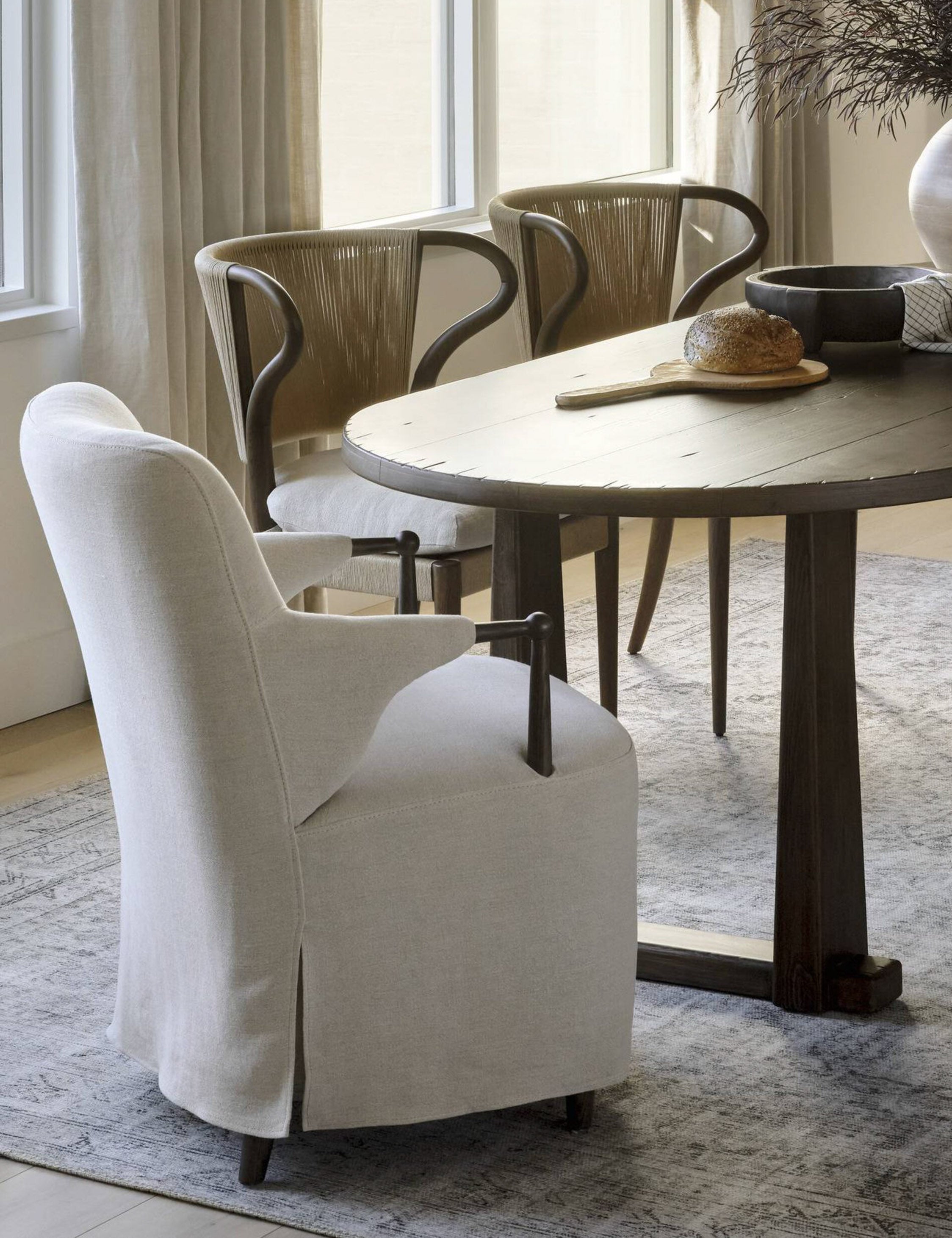 Ayla Dining Table by Amber Lewis x Four Hands - Modern Wooden Dining Table for Home & Restaurant - Perfect for Family Gatherings & Dinner Parties