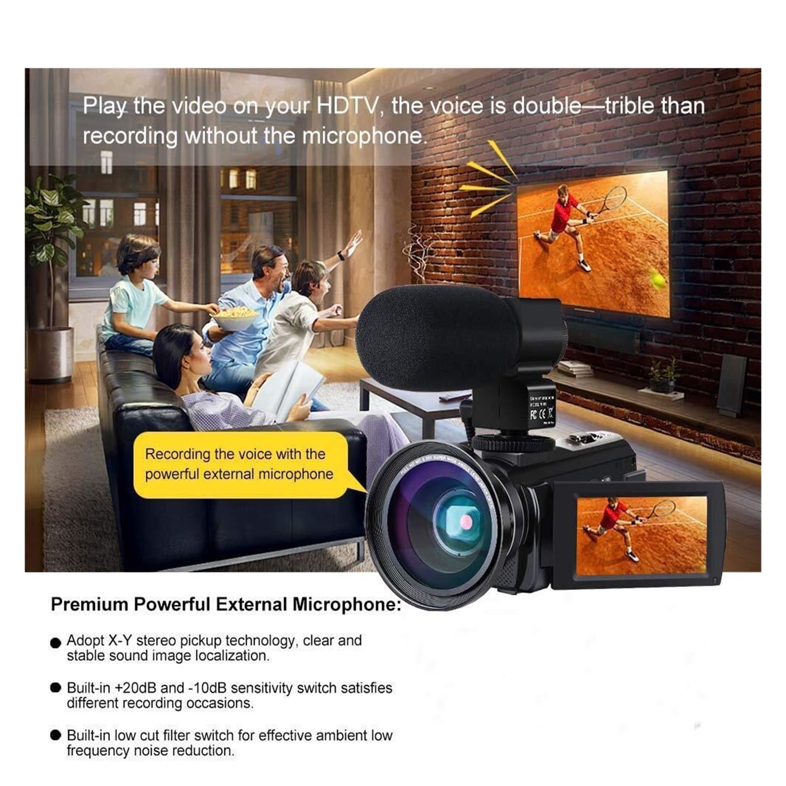 MZZYG WiFi Webcam with Night Vision - 1080P HD Video Camera for Live Streaming, Vlogging, Outdoor Recording & Security Monitoring (No SD Card Included) - Perfect for YouTube, Zoom Meetings, Home Surveillance & Travel Vlogging