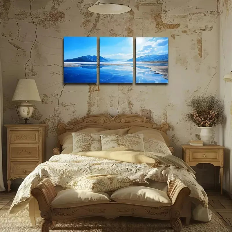 3-Piece Clear Blue Skies & Lakes Wall Art Set - 40x60cm Framed Canvas Prints | High Quality Australian Made | Ready to Hang | Perfect for Living Room, Bedroom & Office Decor