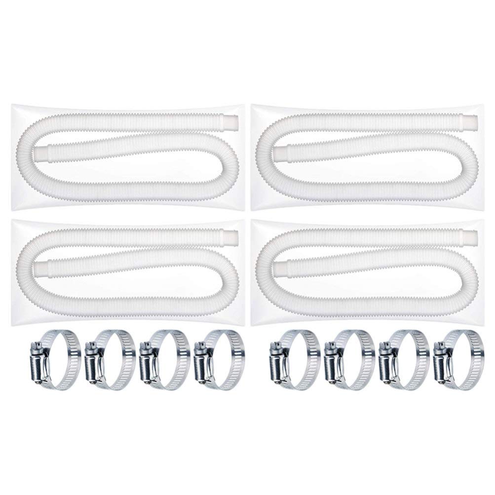 IMIKEYA Above Ground Pool Pump Hose - 4 Tubes & 8 Buckles Replacement Swimming Pool Filter Hose, Durable Water Hosepipe for Pool Maintenance, Cleaning & Backwashing