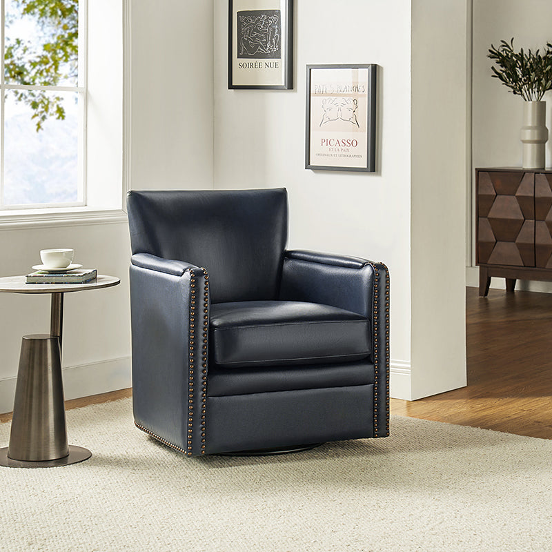 Gloria Genuine Leather Swivel Chair - 360° Rotating Office Chair with Adjustable Height for Home & Office Workspace - Perfect for Conference Rooms, Study Desks and Executive Offices