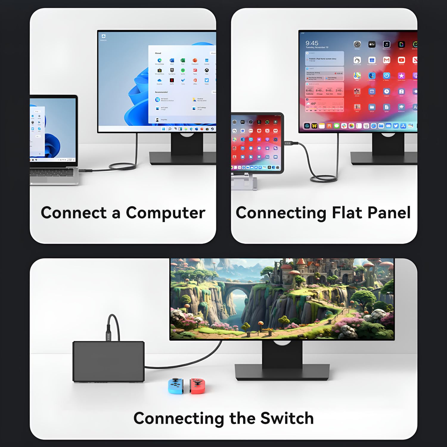 20Gbps USB C 3.2 Gen 2x2 Cable - 90 Degree Right Angle 4K@60Hz UHD Video, 240W PD3.1 Fast Charging Cord with E-Marker - Compatible with Thunderbolt 3/4, iPhone 15 Pro, MacBook (0.5M) - Perfect for Gaming, VR Headsets & High-Speed Data Transfer
