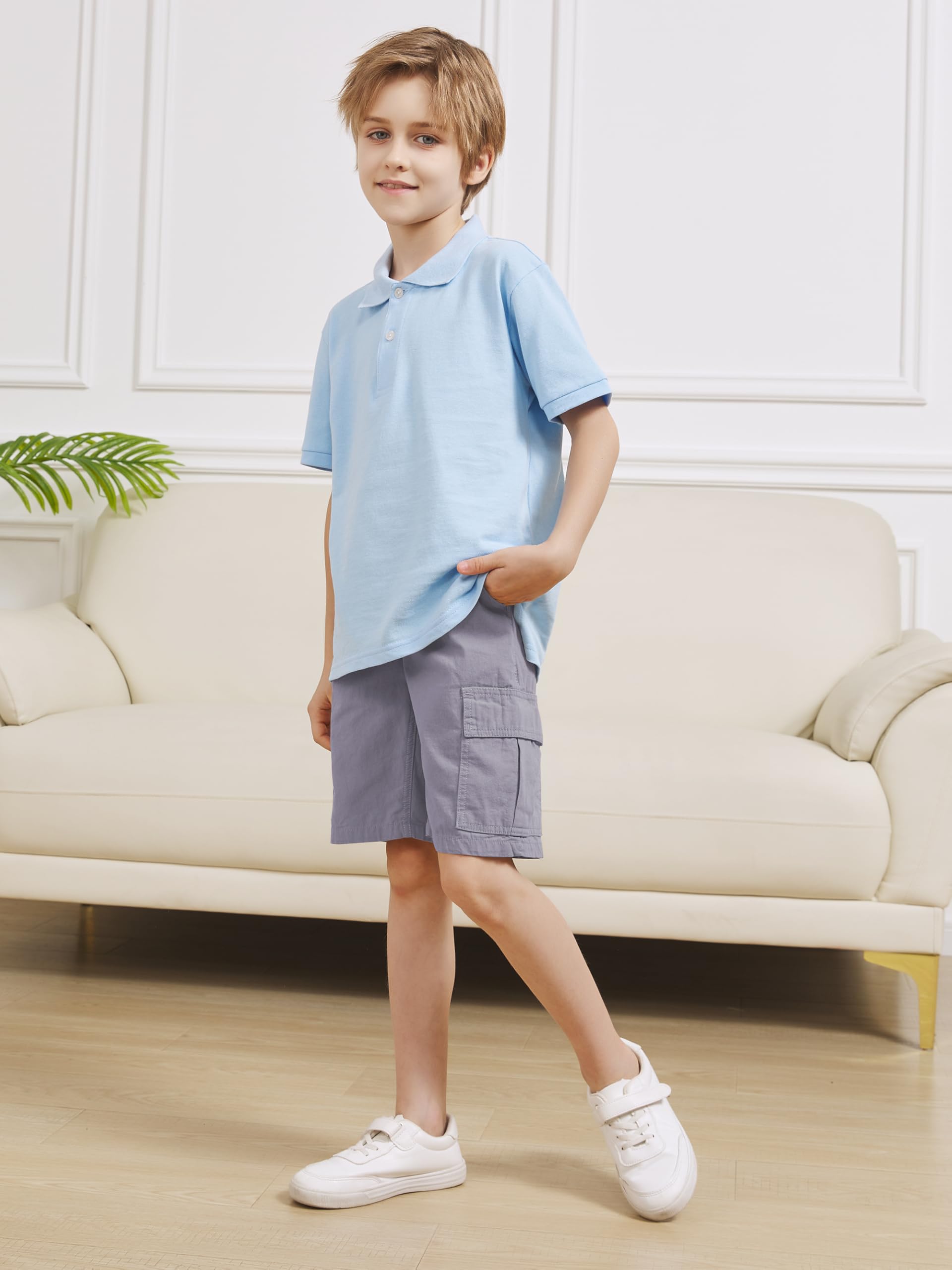 OHD 3 Pack Boys School Uniform Shorts - Comfortable Jogger Pants for Summer, School & Play - Breathable Kids Uniform Shorts for Daily Wear & Activities