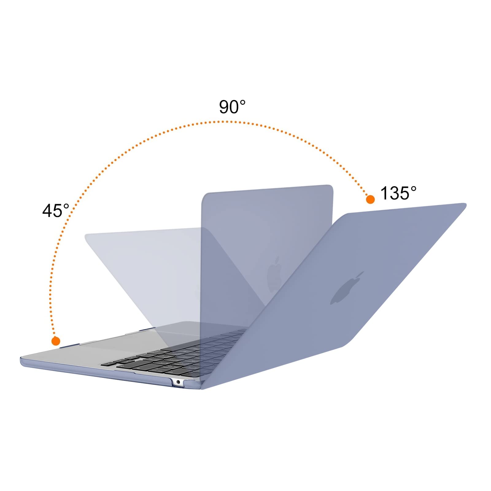 MOSISO MacBook Air 13.6 Inch Case (2022-2025 M2/M3/M4 Models A2681/A3113/A3240) - Hard Plastic Shell with Keyboard Cover & Screen Protector - Lavender Gray - Perfect for Work, Travel & School Protection