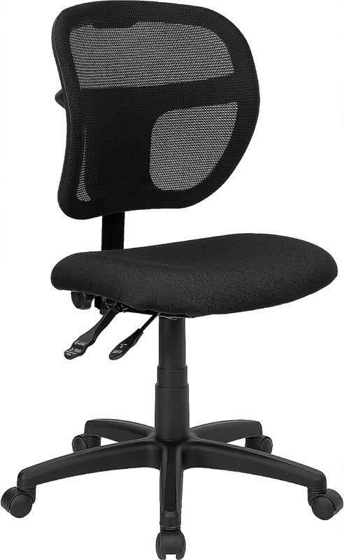 Ergonomic Mid Back Black Mesh Office Chair with Swivel & Height Adjustable Back - Perfect for Home Office, Gaming & Workspace Comfort