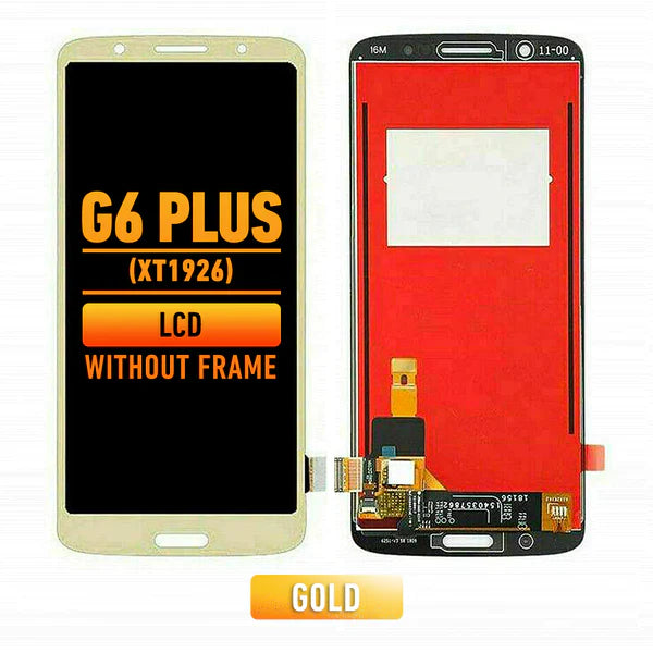Original Motorola G6 Plus (XT1926) LCD Screen Replacement - Gold Color, Frame Not Included - Perfect for DIY Phone Repair & Screen Damage Fix