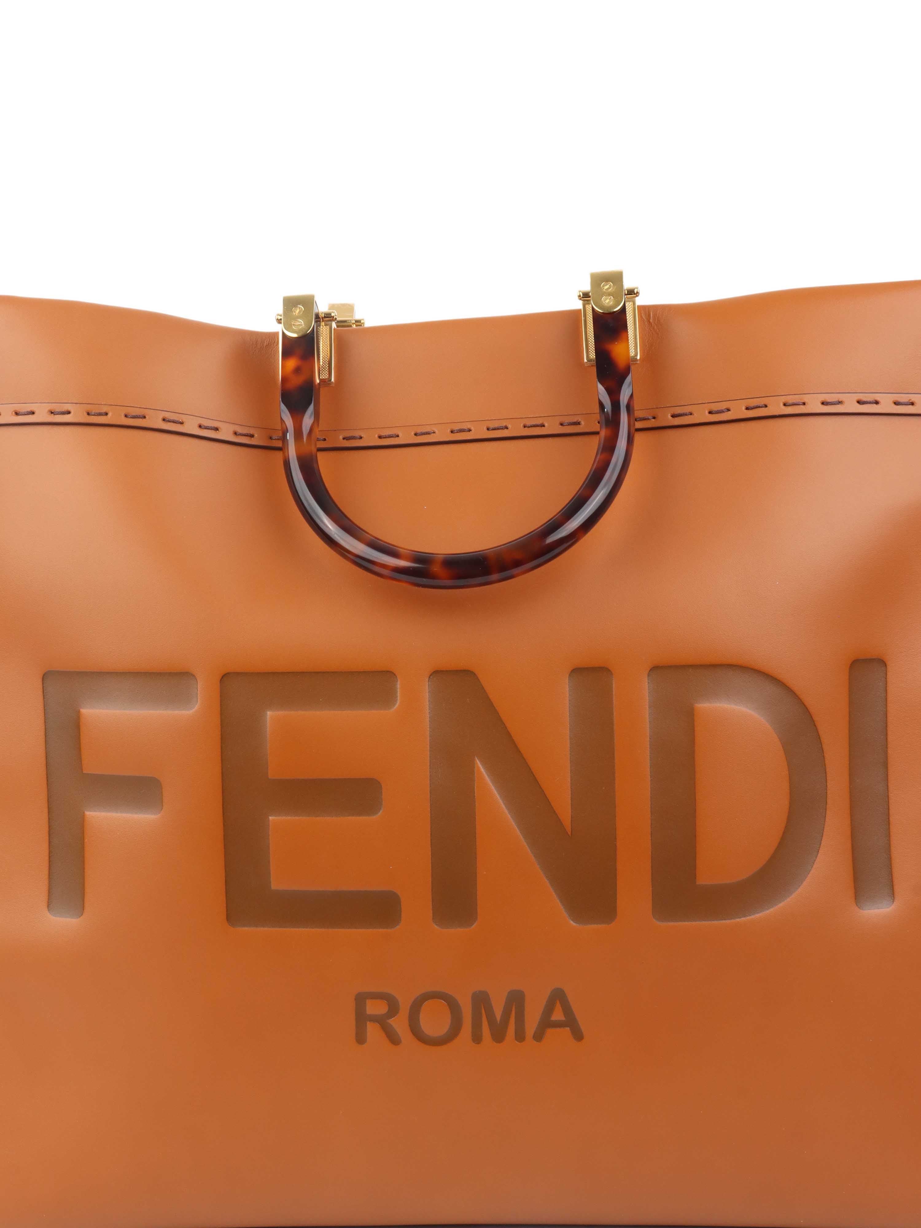 Fendi Large Sunshine Tote Bag in Tan Leather - Luxury Designer Handbag for Women, Perfect for Work, Travel & Everyday Use